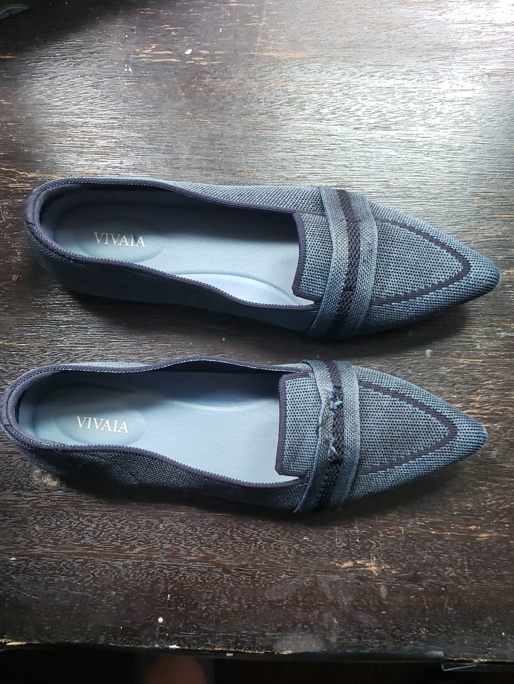 Vivaia Pointed Toe Denim Blue Loafer Size 40 9 - Picture 3 of 4